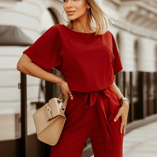 Wide Leg Jumpsuit Women Relaxed Fit Casual Elegant