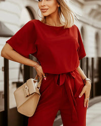 Wide Leg Jumpsuit Women Relaxed Fit Casual Elegant
