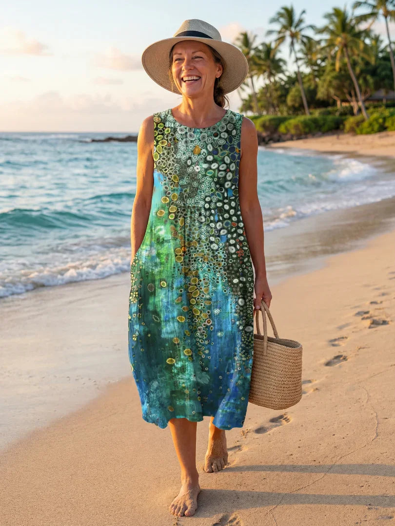 Midi Dress Women Relaxed Fit Casual
