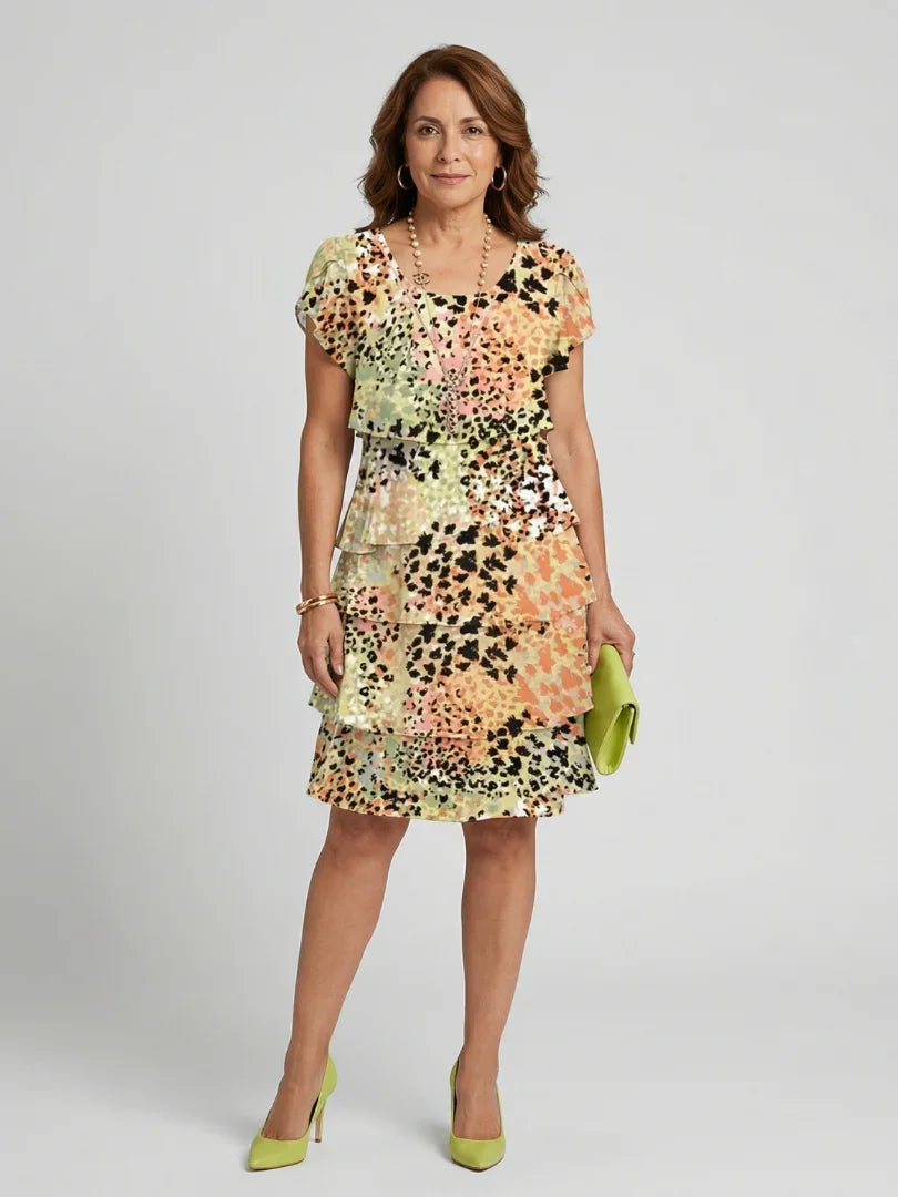 Knee-Length Abstract Dress Women Relaxed Fit Casual