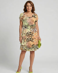 Knee-Length Abstract Dress Women Relaxed Fit Casual