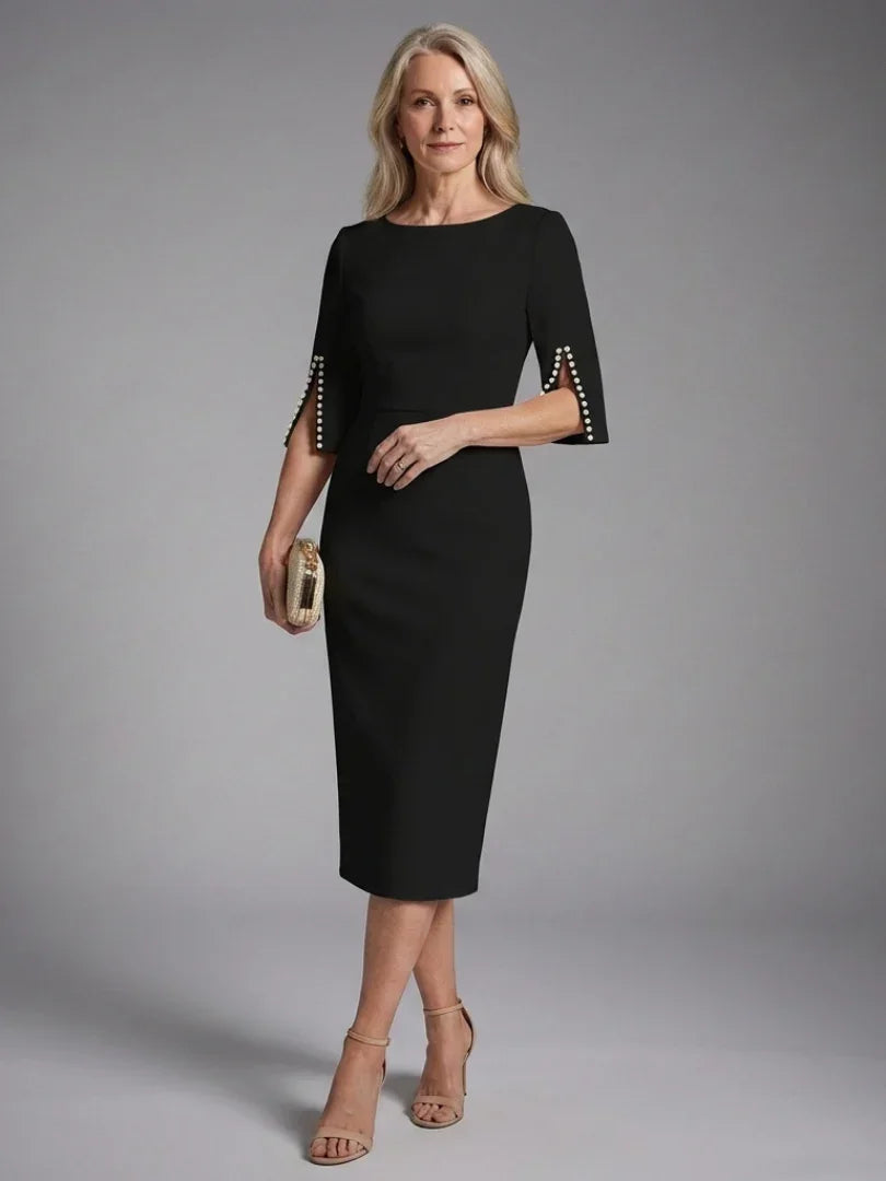 Midi Dress Women Tailored Fit Evening Formal