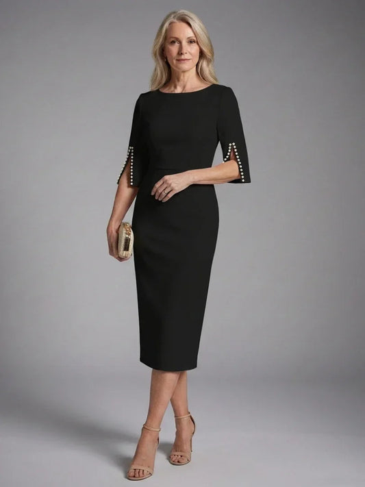 Midi Dress Women Tailored Fit Evening Formal