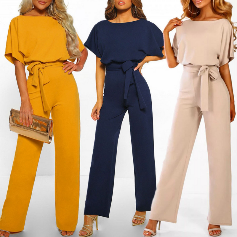 Wide-Leg Jumpsuit Women Regular Fit Casual Elegant