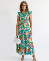 Midi Dress Women Relaxed Fit Casual Summer Floral