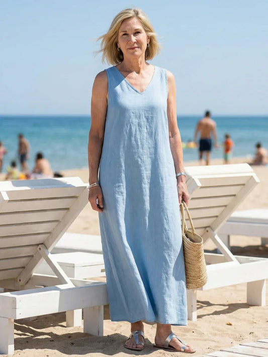 Sleeveless Midi Dress Women Relaxed Fit Casual Summer