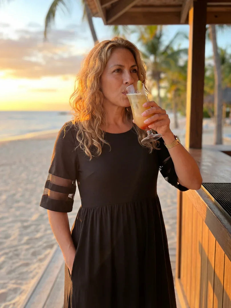 Midi Dress Women Relaxed Fit Casual Evening