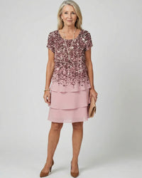 Tiered Knee-Length Dress Women Relaxed Fit Casual