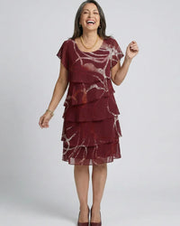 Abstract Knee-Length Dress Women Relaxed Fit Casual