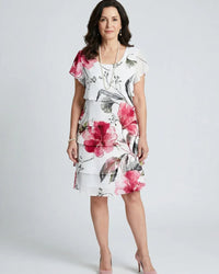 Layered Knee-Length Dress Women Relaxed Fit Casual