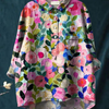 Floral Blouse Women Flowing Fit Casual Elegant