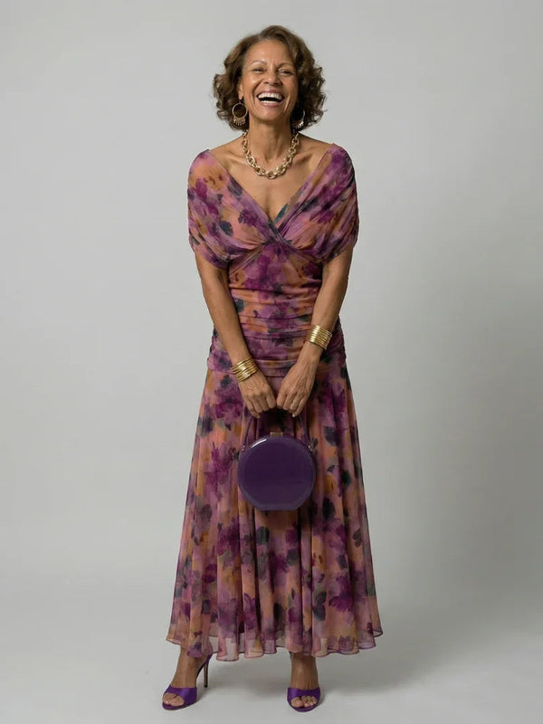 Off Shoulder Midi Dress Women Relaxed Fit Casual Summer
