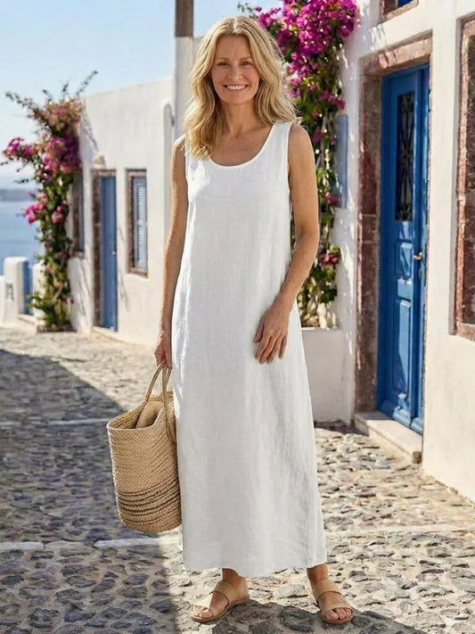 Midi Dress Women Relaxed Fit Casual Sleeveless Summer
