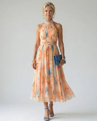 Sleeveless Halter Midi Dress Women Slim Fit Casual Summer