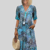 Vintage Print Dress Women Loose Fit Casual Summer Boho