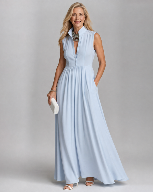 Sleeveless Collared Wide Leg Jumpsuit Women Relaxed Fit Casual Summer