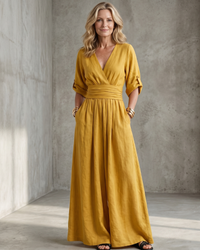 Jumpsuit Women Defined Waist Wide Leg Casual