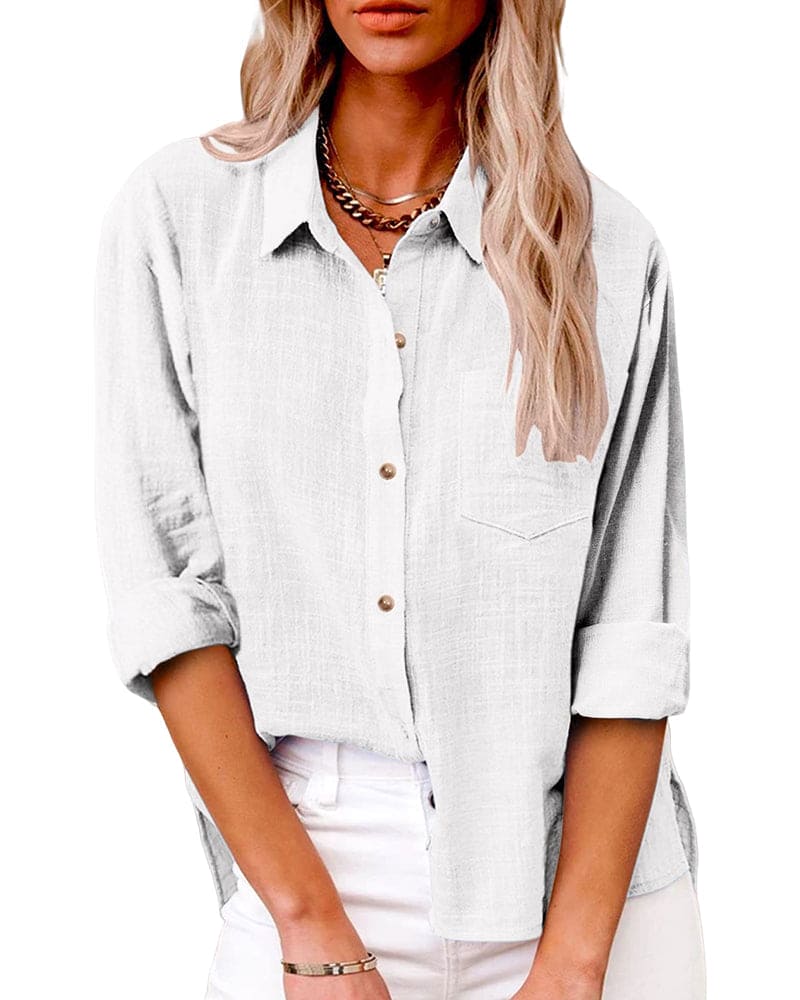 Long Sleeve Blouse Women Regular Fit Casual