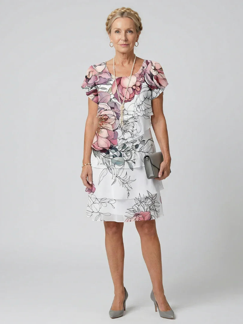 Floral Knee-Length Dress Women Relaxed Fit Casual