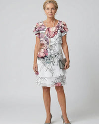 Floral Knee-Length Dress Women Relaxed Fit Casual