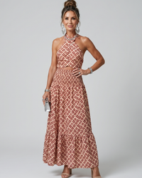Midi Dress Women Defined Waist Casual Summer