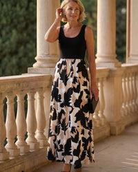 Evening Contrast Dress Women Relaxed Fit Casual