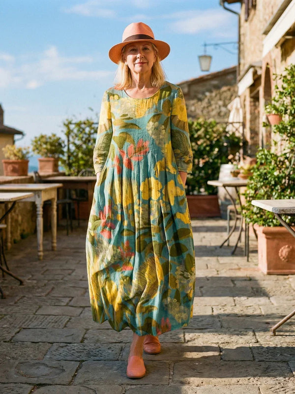 Midi Dress Women Relaxed Fit Casual