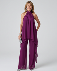 Asymmetric Halter Neck Tunic Set Women Relaxed Fit Casual