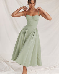 Eleanor | Corset Midi Dress Women Fitted Casual Formal
