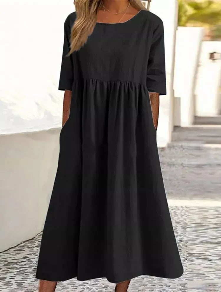 Midi Dress Women Regular Fit Casual Summer