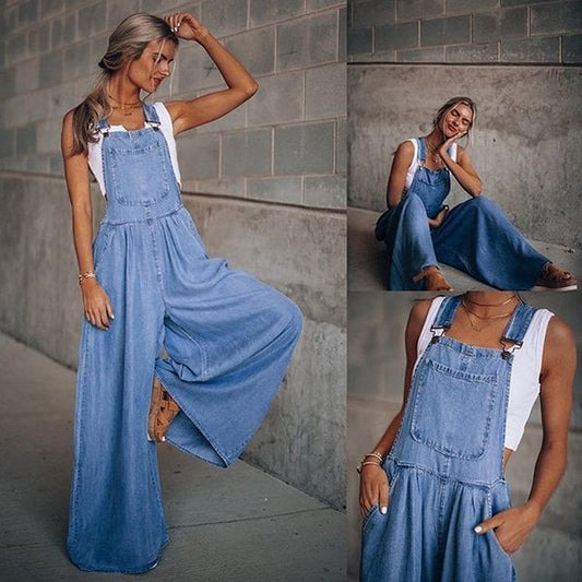 Wide-Leg Jumpsuit Women Relaxed Fit Casual