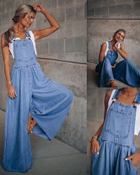 Wide-Leg Jumpsuit Women Relaxed Fit Casual
