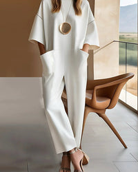 Wide Leg Jumpsuit Women Relaxed Fit Casual Elegant