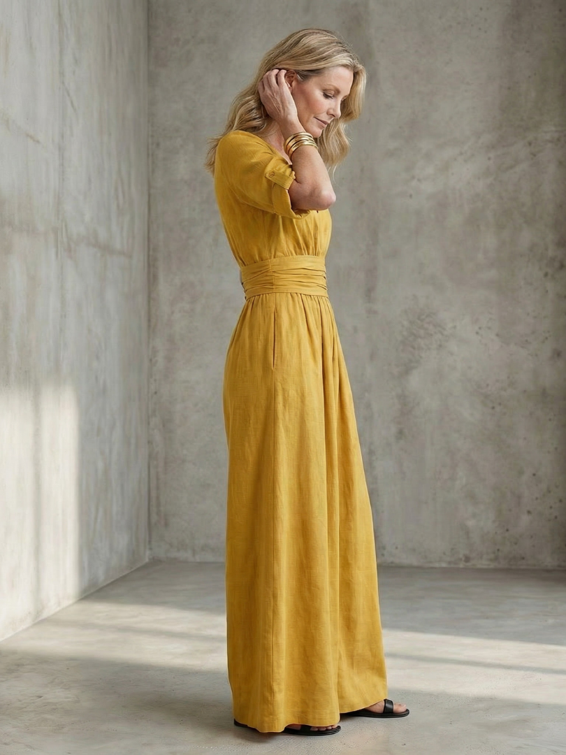 Jumpsuit Women Defined Waist Wide Leg Casual