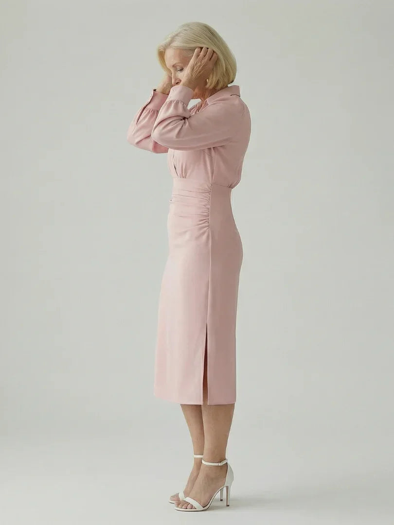 Midi Dress Women Slim Fit Casual Wrap Style