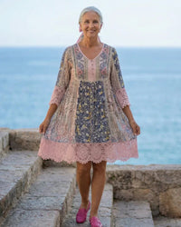 Dress Women Relaxed Fit Casual Floral Lace Trim