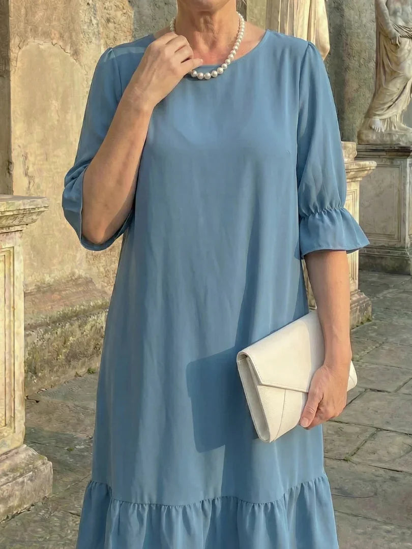 Ruffle Day Dress Women Relaxed Fit Casual