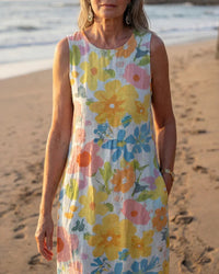 Midi Dress Women Relaxed Fit Casual