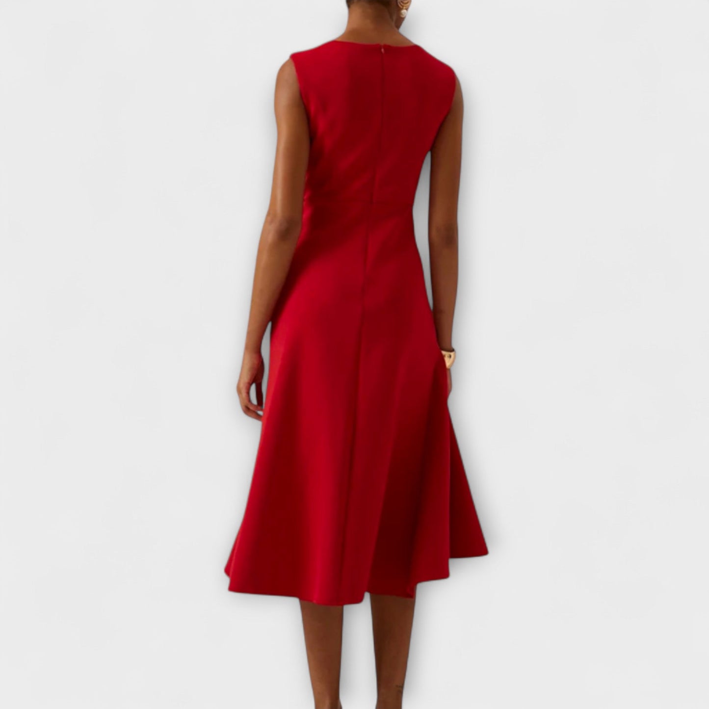 Midi Dress Women Slim Fit Elegant Evening