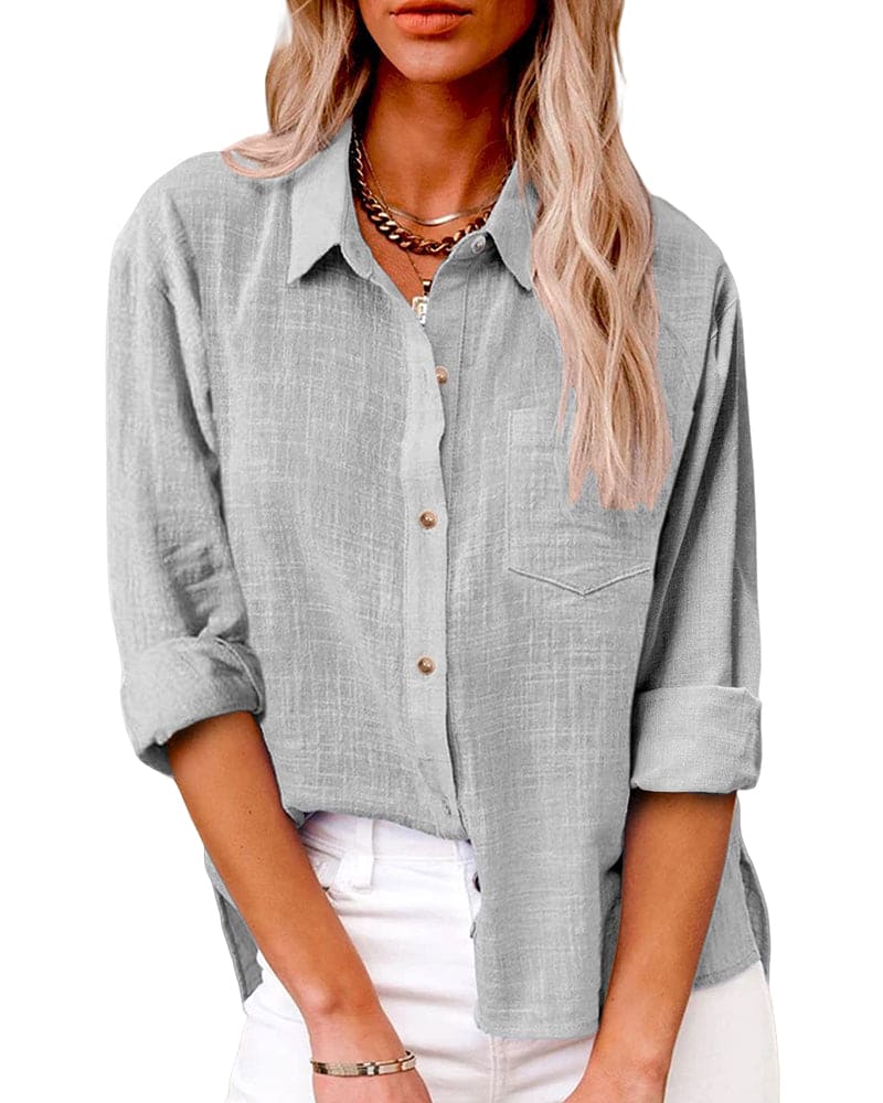Long Sleeve Blouse Women Regular Fit Casual