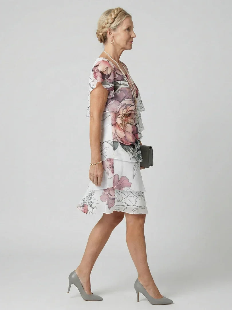 Floral Knee-Length Dress Women Relaxed Fit Casual