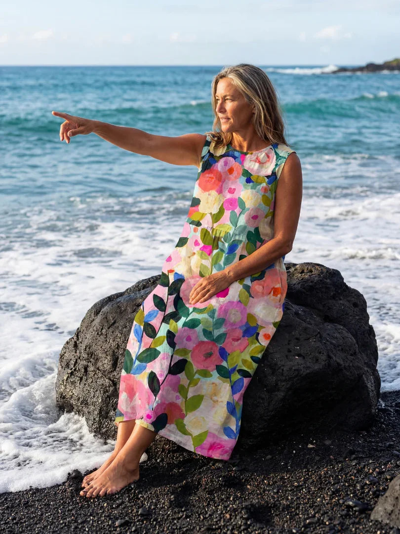 Midi Dress Women Relaxed Fit Casual Summer