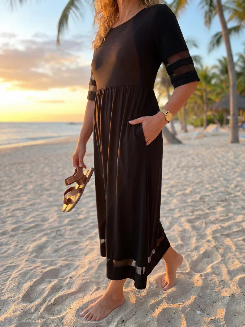 Midi Dress Women Relaxed Fit Casual Evening