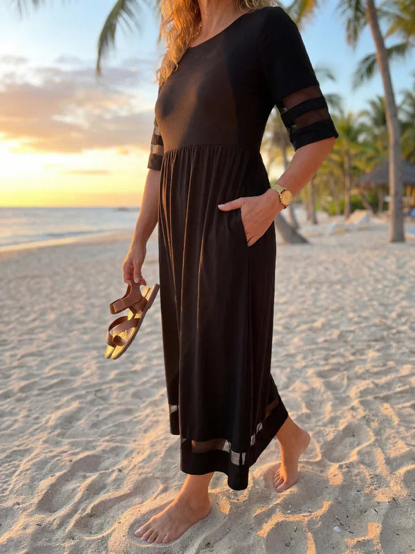 Midi Dress Women Relaxed Fit Casual Evening