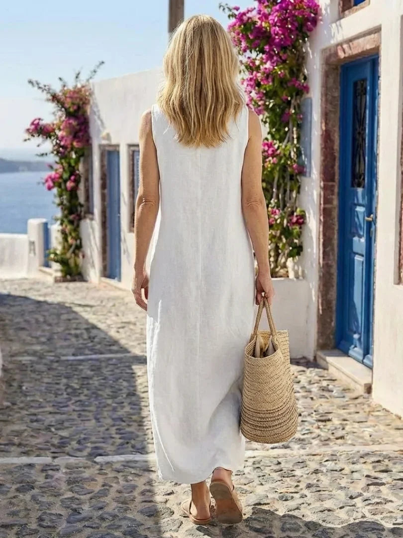 Midi Dress Women Relaxed Fit Casual Sleeveless Summer