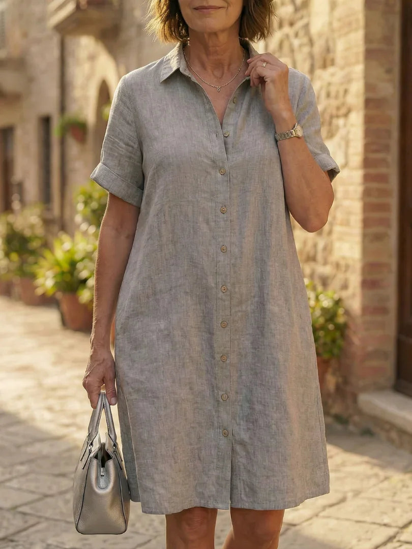 Button-Front Dress Women Relaxed Fit Casual Summer