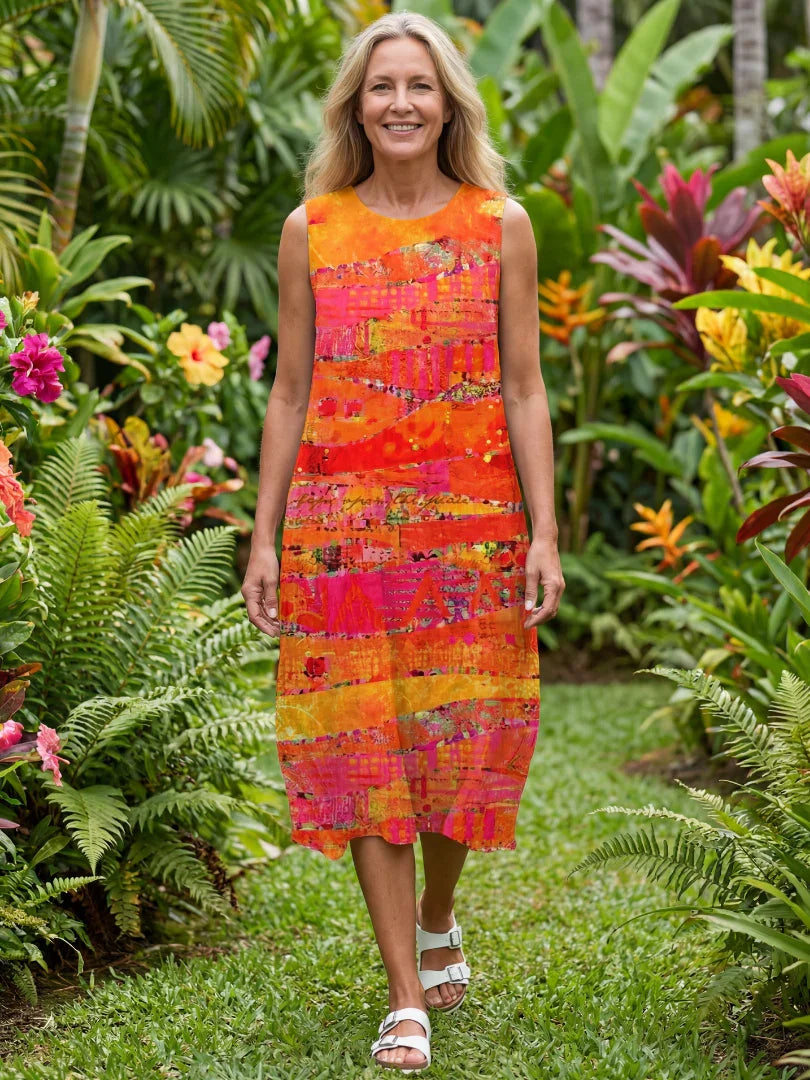 Midi Dress Women Relaxed Fit Casual Summer