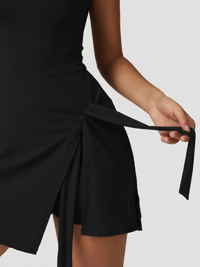 Sleeveless Wrap Tennis Dress Women Tailored Fit Casual Summer