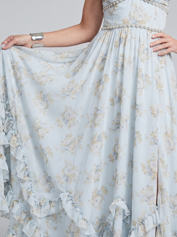 Maxi Dress Women Fitted Bodice Halter Neck Summer Casual