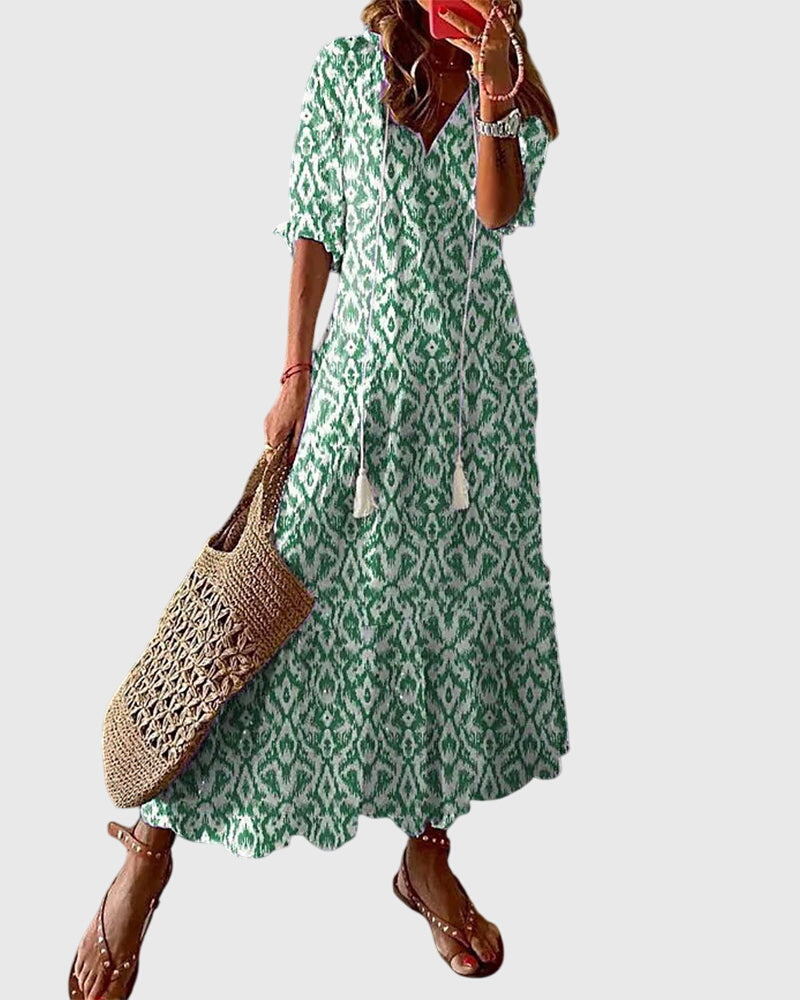 Summer Dress Women Regular Fit Casual Boho Vintage